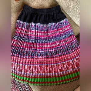 Colorful Thai Pleated Skirt